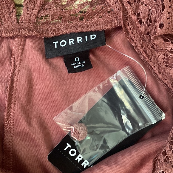NWT Torrid Wild Ginger Lace Blouse Size 0 (Large) - Picture 5 of 8